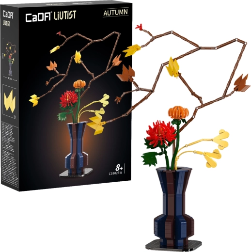 Konstruktorski set CaDA Floral Art Autumn Ember – cvjetni aranžman 61 cm, 794 dijela