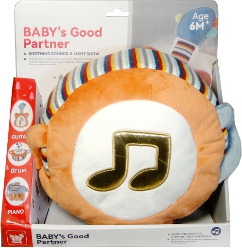 Plush drum with lights and music for babies