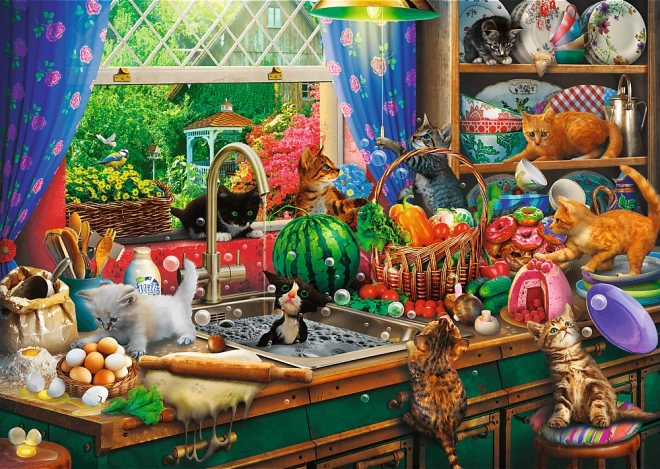 TREFL Puzzle Premium Plus: Čajanka s zaigranim mačićima 1000 dijelova