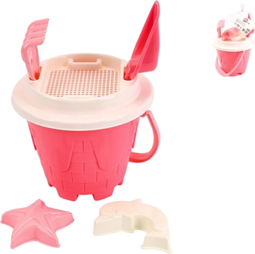 Ružičasti set za pijesak s kantom 18 × 26 cm