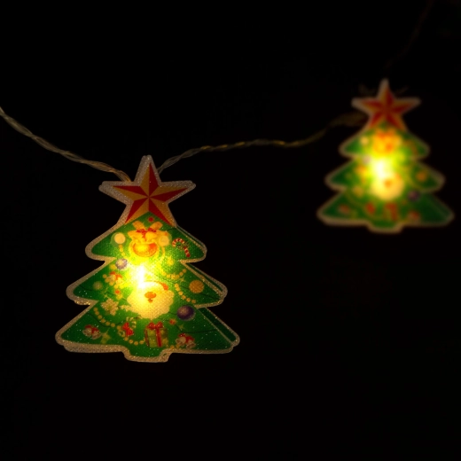 LED string light with Christmas trees, 10 LEDs, warm white