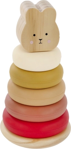Jabadabado stacking toy bunny with silicone rings