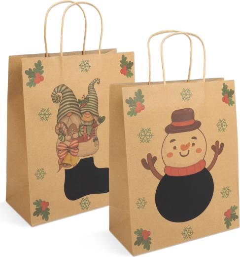 Kraft Paper Gift Bag for a Bottle, 26.5 × 12.7 × 33 cm - 1 piece
