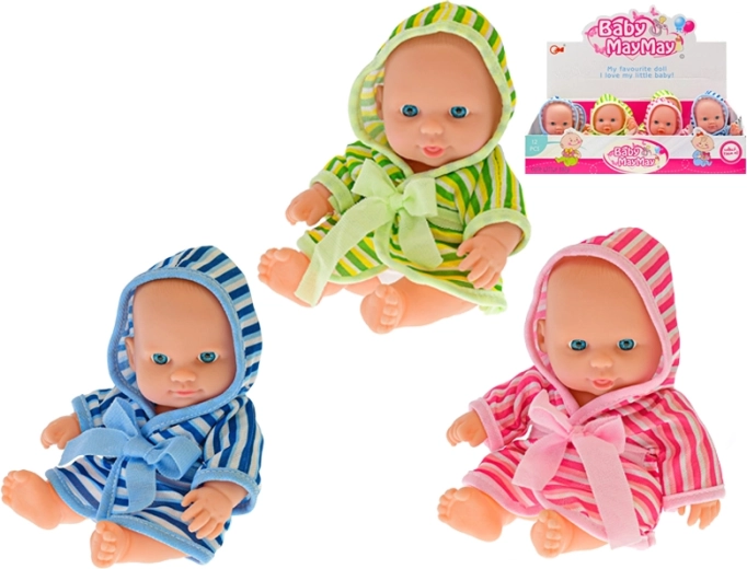 Bebica u prugastom ogrtaču s kapuljačom 20 cm