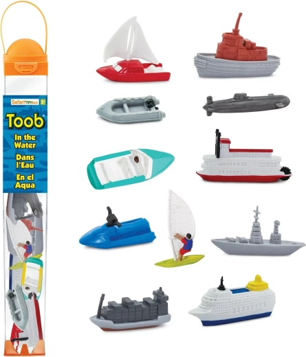Tube with mini watercraft models Safari Ltd. TOOBS