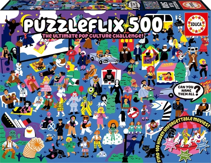 Educa Puzzleflix 500 dijelova – filmski izazov sa 100 skrivenih referenci