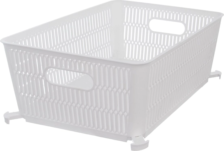 Složiva plastična košarica za pohranu Nesta bijela 28,5 × 23 × 12 cm