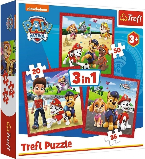 Puzzle 3 u 1 PAW PATROL Veseli psići Trefl