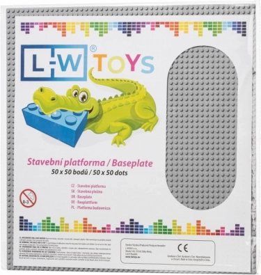 Velika građevinska podloga 50×50 točaka – siva (kompatibilna s LEGO)