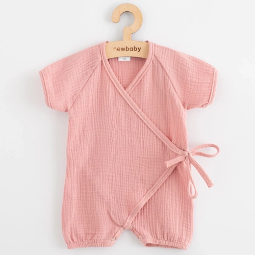 Ljetni muslin kombinezon za bebe New Baby, ružičasti