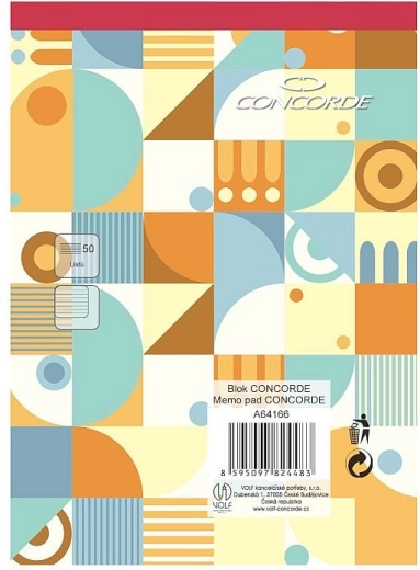 Bilježnica CONCORDE A6 s crtama 8 mm, 50 listova