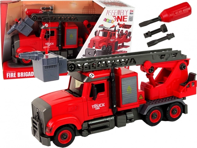 Vatrogasno vozilo za sastavljanje s dodacima, crveno