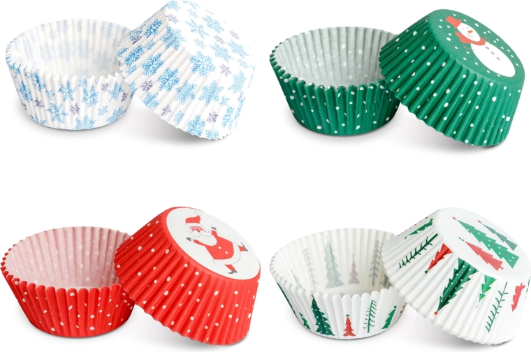 Christmas paper muffin cups, 100 pieces
