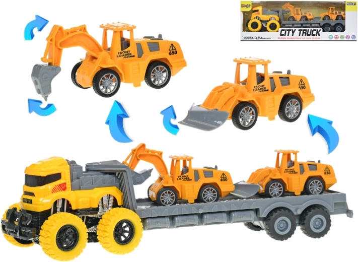 Tegljač sa građevinskim vozilima na inercijski pogon 37 cm