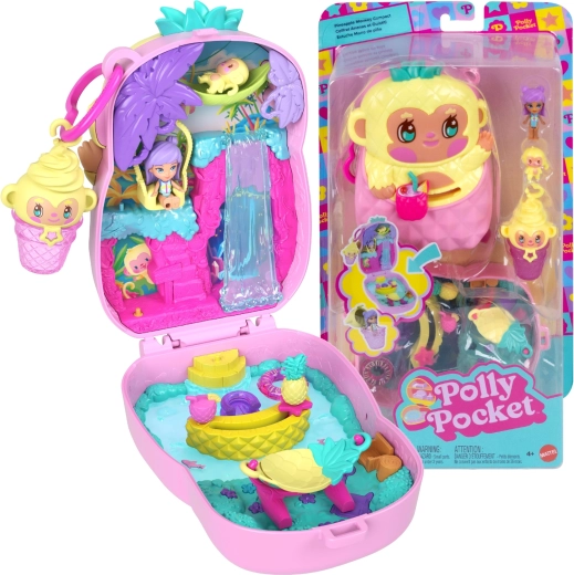 Polly Pocket ananasni majmunčić – kompaktni set za igru s figuricama i dodacima