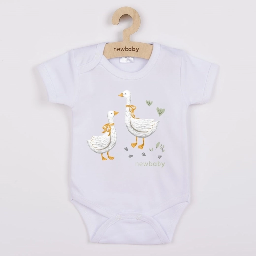 Dječji bodi s kratkim rukavima s otiskom guskice New Baby