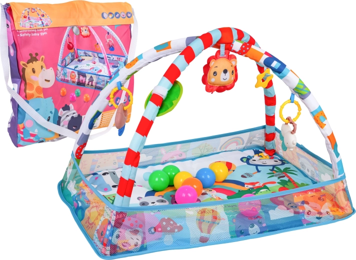 Dječja podloga za igru i suhi bazen s lukom i visećim igračkama