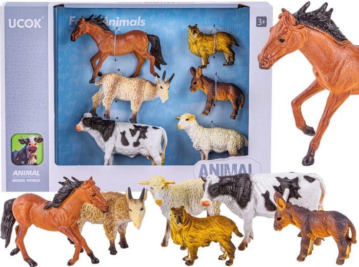 Set realističnih figurica seoskih životinja – 6 kom
