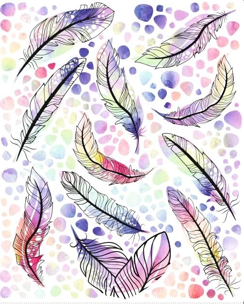 Pegle naljepnice s perjem – veliki arak 20 × 30 cm