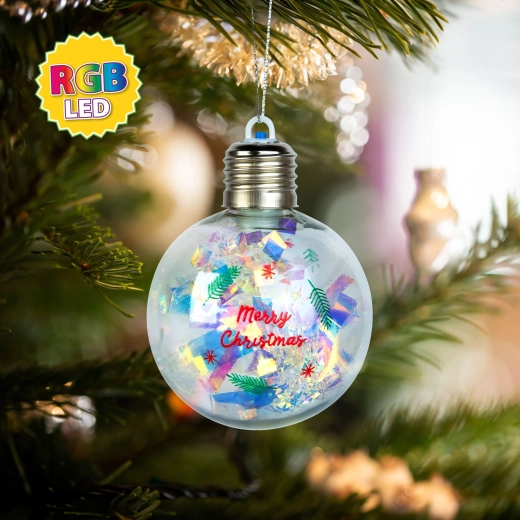 Christmas LED Ball with RGB Lighting, 8 cm