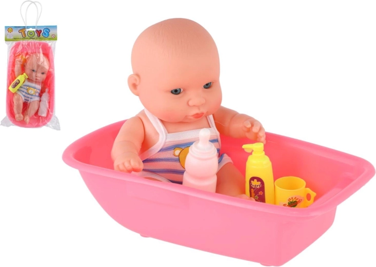 Teddies Baby Doll in a Bathtub