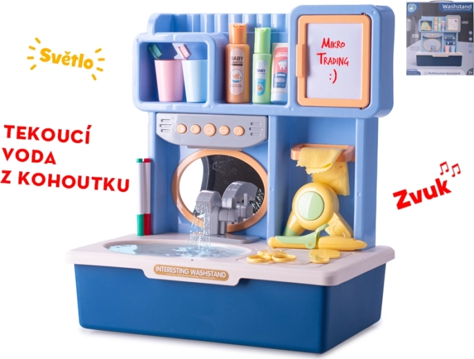 Interaktivni dječji umivaonik s tekućom vodom – plavi