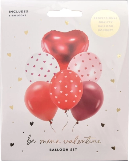 Set valentinskih balona (miks lateks i folija) 6 kom