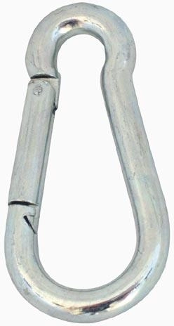 Steel carabiner 90 × 8 mm, galvanized, pack of 10 pcs