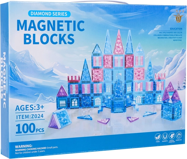 Magnetična građevna set ICE SNOW, 100 dijelova