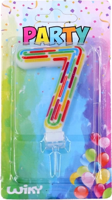 Party svijeća za tortu – broj 7, crtice