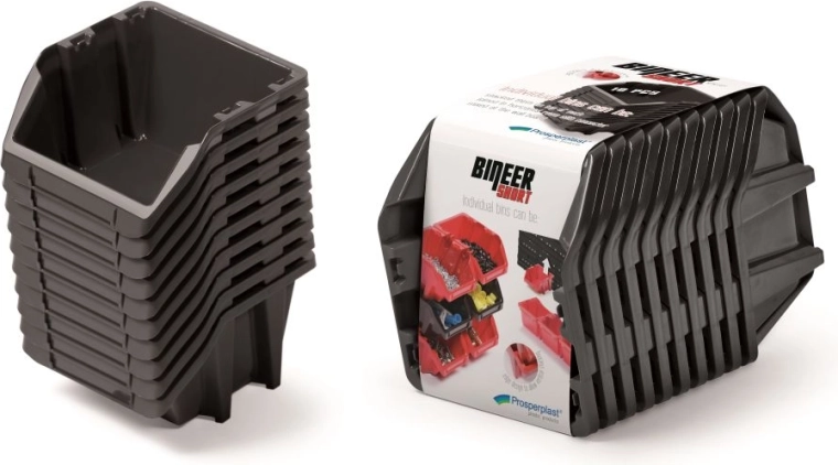 Set spremnika za pohranu Bineer Short, 10 kom, 288 × 158 × 187 mm, crni