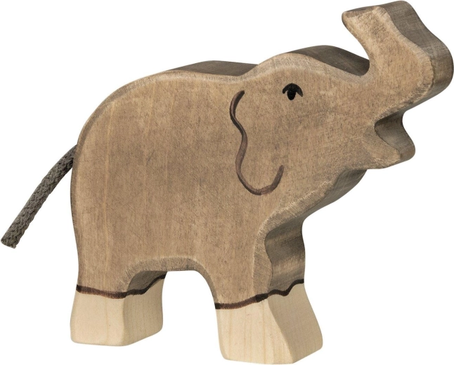 Holztiger small elephant with raised trunk - 1 piece