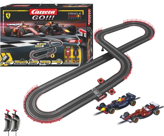 Carrera GO Champion’s Racing Slot Car Track with F1 FERRARI and RED BULL, 4.3 m