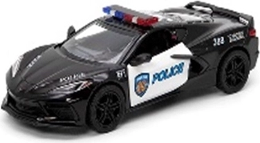 Metalni policijski model Corvette 2021 s otvarajućim vratima i pull-back mehanizmom