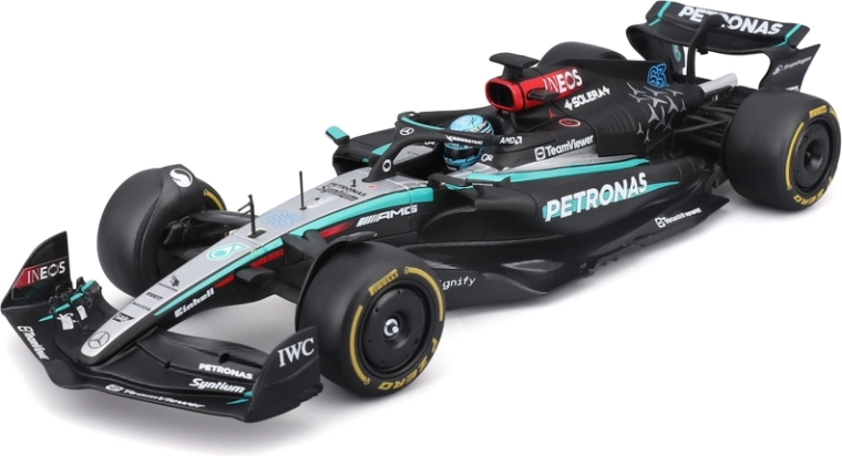 Bburago model F1 Mercedes-AMG Petronas W15 2024 George Russell #63 1:24 u akrilnoj kutiji