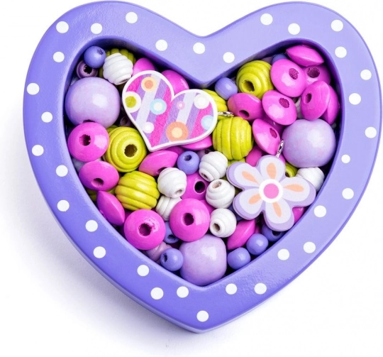 Mali ljubičasti perlići u obliku srca