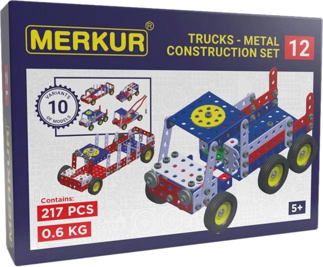 Merkur metalna konstrukcijska igračka, vozilo za vuču, 217 dijelova