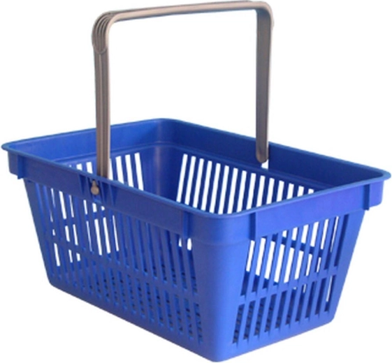 Košarica za kupnju s jednom ručkom 44,5 × 30 × 21,5 cm, plastika, mix boja, nosivost 15 kg