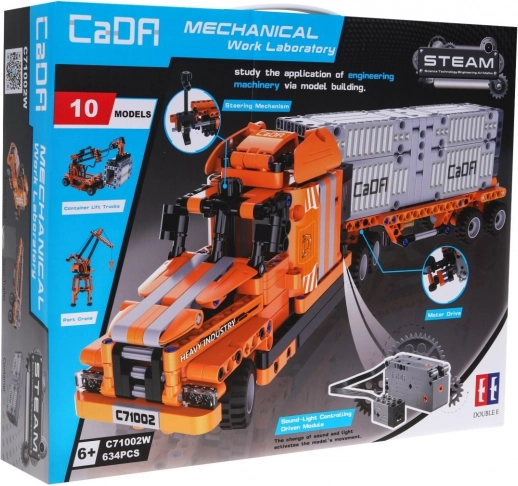 CaDA Mechanical Work Laboratory građevinski set 10 u 1 – kamion i građevinski strojevi 634 dijela