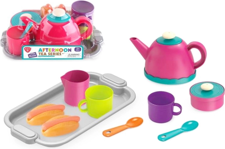 Dječji čajni set SWEDE od metala s cvjetnim uzorkom