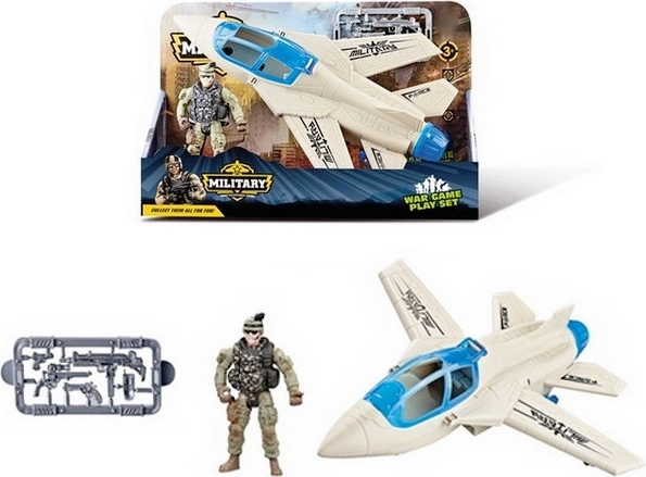 Vojni set s avionom, figuricom i oružjem