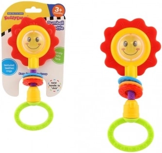 Zvečka i grickalica u obliku cvijeta, plastika, 8 × 19 cm, od 3 mjeseca