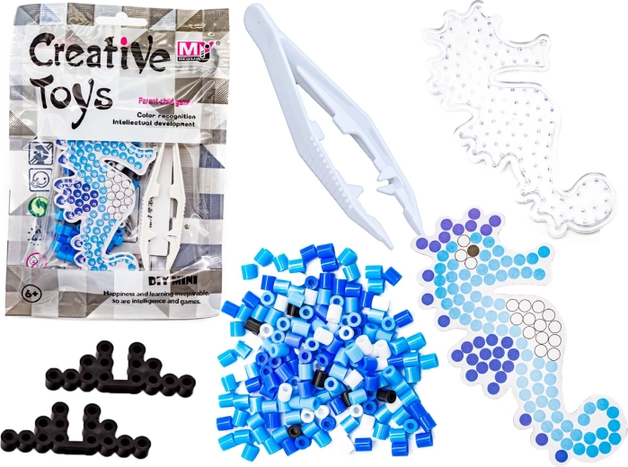 Iron-on beads – mini set with seahorse template - 1 piece