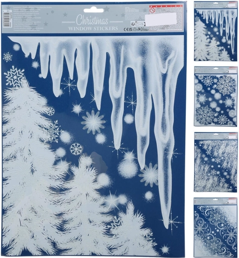 Božićne samoljepljive dekoracije za prozor 42 × 30 cm – mix motiva