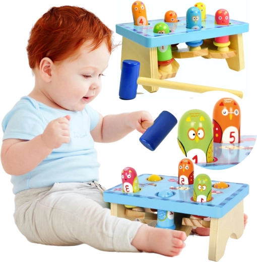 Drvena čekić klupa PTICE Small Foot