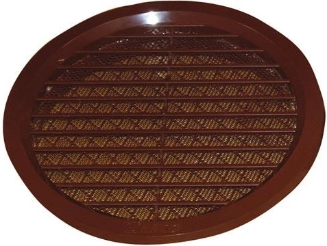 Ventilacijska rešetka s mrežicom, promjer 140 mm, smeđa