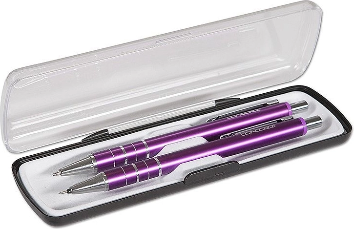 Concorde Ring Gift Set – Ballpoint Pen and Mechanical Pencil, Purple