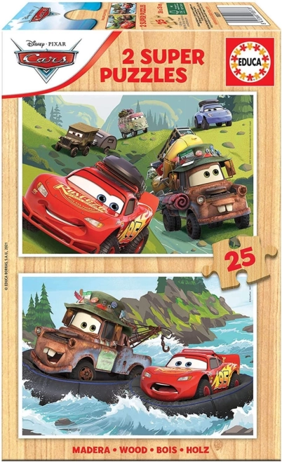 Drvene puzzle Automobili od EDUCA 2x25 dijelova