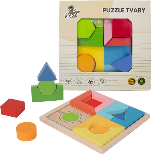 Babu drvene geometrijske puzzle