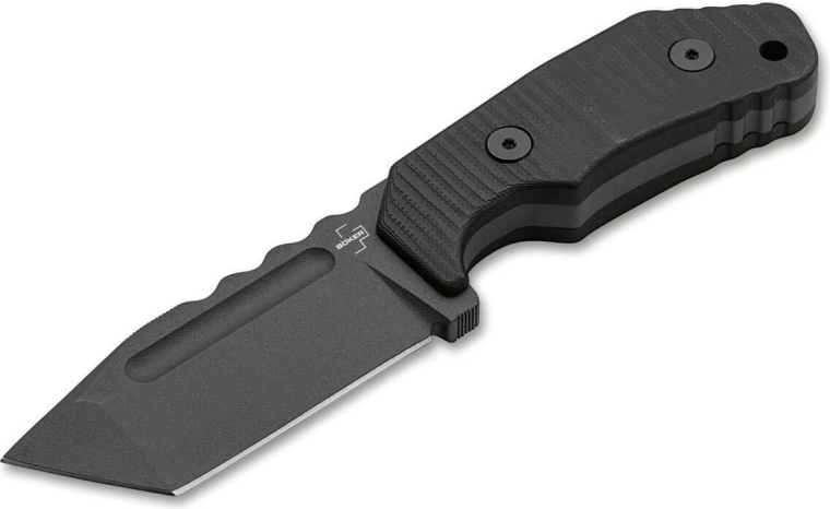 Böker Plus Little Dvalin Tanto Black fiksni nož 8 cm, crni, G10, titan, Kydex futrola